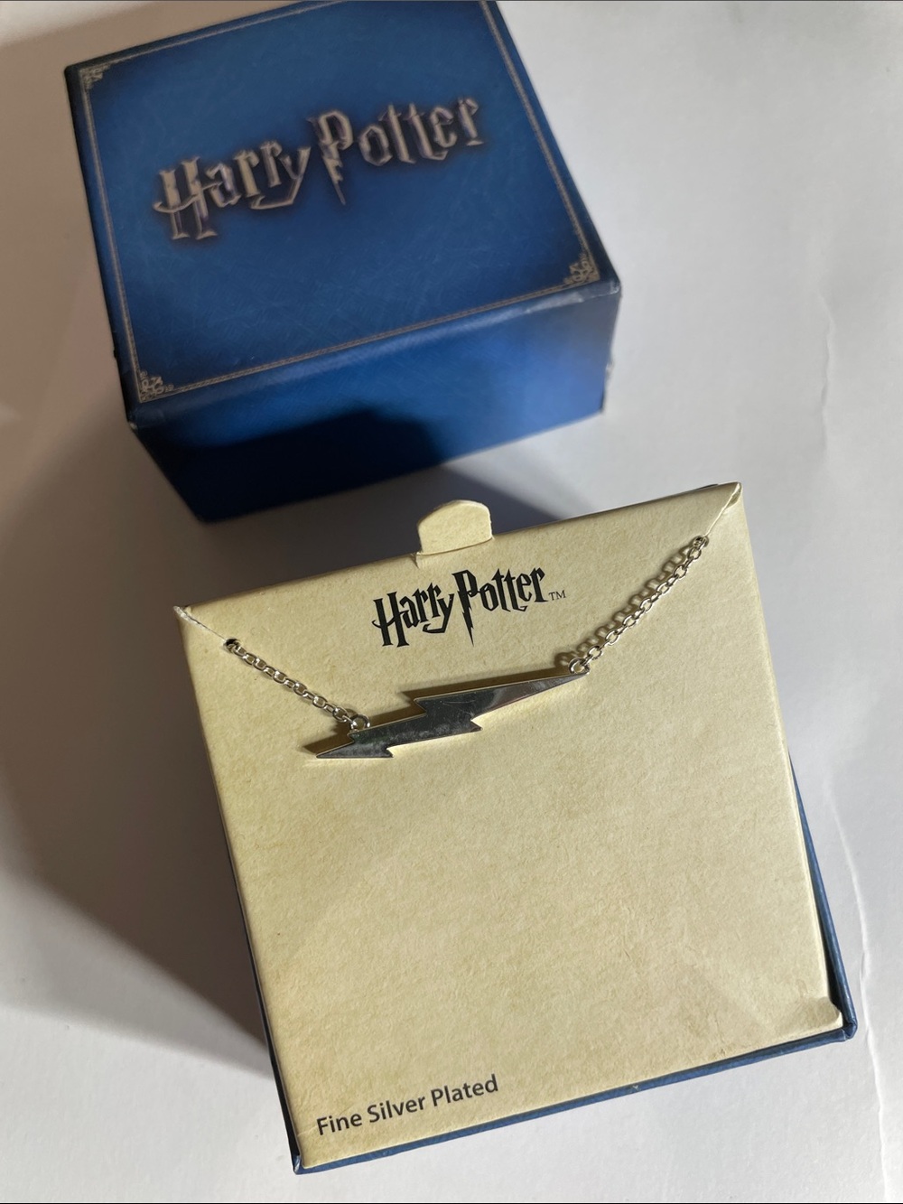 Harry Potter Silver Lightning Bolt Pendant Necklace